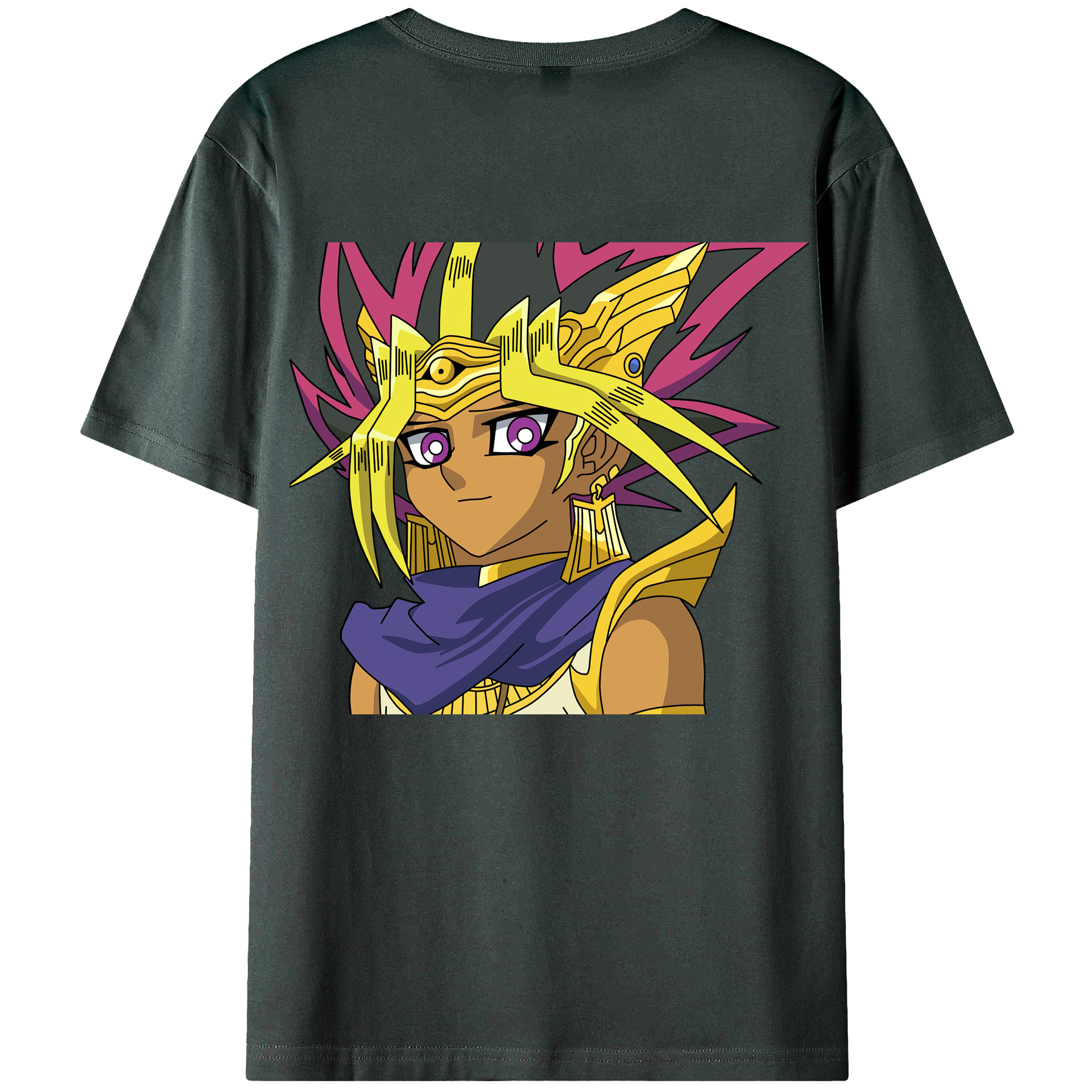（画像用） 遊☆戯☆王 Yu-Gi-Oh! 綿100％ メンズ半袖Tシャツ（バックプリント） 通気性